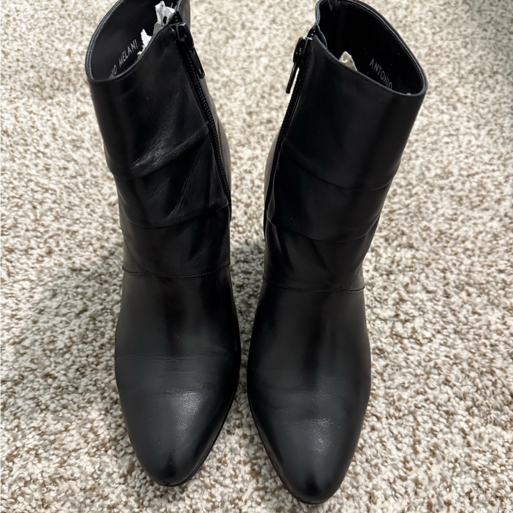 ANTONIO MELANI Black Ankle Booties Sleek Design